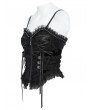 Eva Lady Black Gothic Ruffle Lace Trim Corset Top for Women