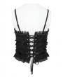 Eva Lady Black Gothic Ruffle Lace Trim Corset Top for Women