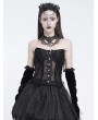 Eva Lady Black Gothic Mesh Pattern Irregular Hem Corset
