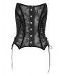 Eva Lady Black Gothic Mesh Pattern Irregular Hem Corset