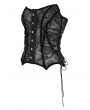 Eva Lady Black Gothic Mesh Pattern Irregular Hem Corset