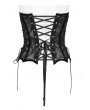 Eva Lady Black Gothic Mesh Pattern Irregular Hem Corset