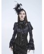 Eva Lady Black Gothic Floral Sequin Mesh Underbust Corset
