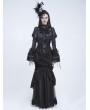 Eva Lady Black Gothic Floral Sequin Mesh Underbust Corset