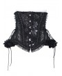 Eva Lady Black Gothic Floral Sequin Mesh Underbust Corset