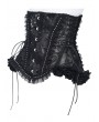 Eva Lady Black Gothic Floral Sequin Mesh Underbust Corset