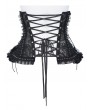 Eva Lady Black Gothic Floral Sequin Mesh Underbust Corset