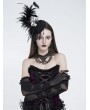 Eva Lady Black Gothic Mesh Patchwork Full Finger Gloves