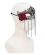 Eva Lady Black and Red Gothic Floral Beaded Tassel Masquerade Mask