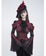 Eva Lady Red and Black Retro Gothic Lace Patchwork Shirt for Women