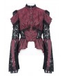 Eva Lady Red and Black Retro Gothic Lace Patchwork Shirt for Women