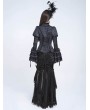 Eva Lady Black Gothic Victorian Flared Sleeve Buttoned Shirt for Women