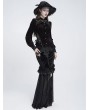 Eva Lady Black Gothic Retro Floral Lace Velvet Shirt for Women