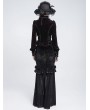 Eva Lady Black Gothic Retro Floral Lace Velvet Shirt for Women