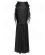 Eva Lady Black Gothic Beaded Velvet Mesh Patchwork Fishtail Skirt