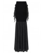 Eva Lady Black Gothic Beaded Velvet Mesh Patchwork Fishtail Skirt