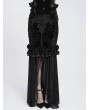 Eva Lady Black Gothic Rose Slit Mesh Velvet Fishtail Skirt