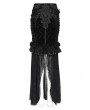 Eva Lady Black Gothic Rose Slit Mesh Velvet Fishtail Skirt
