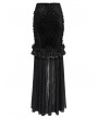 Eva Lady Black Gothic Rose Slit Mesh Velvet Fishtail Skirt