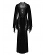 Eva Lady Black Gothic Deep Illusion Velvet Fishtail Maxi Dress