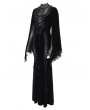 Eva Lady Black Gothic Deep Illusion Velvet Fishtail Maxi Dress