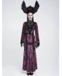 Eva Lady Purple Gothic Deep Illusion Velvet Fishtail Maxi Dress