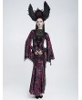 Eva Lady Purple Gothic Deep Illusion Velvet Fishtail Maxi Dress