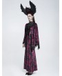 Eva Lady Purple Gothic Deep Illusion Velvet Fishtail Maxi Dress