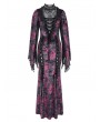 Eva Lady Purple Gothic Deep Illusion Velvet Fishtail Maxi Dress