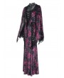 Eva Lady Purple Gothic Deep Illusion Velvet Fishtail Maxi Dress