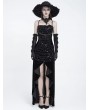 Eva Lady Black Gothic Ruched Sequin Flounce High-Low Party Dress