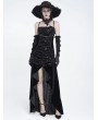 Eva Lady Black Gothic Ruched Sequin Flounce High-Low Party Dress