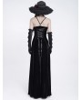 Eva Lady Black Gothic Ruched Sequin Flounce High-Low Party Dress