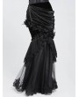 Eva Lady Black Gothic Ruched Asymmetric Layered Mermaid Maxi Skirt