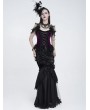 Eva Lady Black Gothic Ruched Asymmetric Layered Mermaid Maxi Skirt