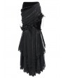 Eva Lady Black Gothic Ruched Asymmetric Layered Mermaid Maxi Skirt