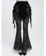 Eva Lady Black Gothic Velvet Frill Tassel Fringe Mini Skirt