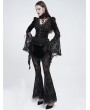 Eva Lady Black Gothic Velvet Frill Tassel Fringe Mini Skirt