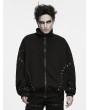 Punk Rave Black Gothic Etched Webbing Sweatshirt Jacket for Men