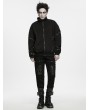 Punk Rave Black Gothic Etched Webbing Sweatshirt Jacket for Men