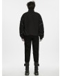 Punk Rave Black Gothic Etched Webbing Sweatshirt Jacket for Men