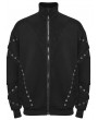 Punk Rave Black Gothic Etched Webbing Sweatshirt Jacket for Men