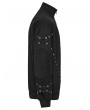 Punk Rave Black Gothic Etched Webbing Sweatshirt Jacket for Men