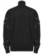Punk Rave Black Gothic Etched Webbing Sweatshirt Jacket for Men