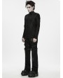 Punk Rave Black Gothic Scale Hollow Lace-Up Turtle T-shirt for Men