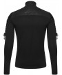 Punk Rave Black Gothic Scale Hollow Lace-Up Turtle T-shirt for Men
