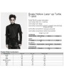 Punk Rave Black Gothic Scale Hollow Lace-Up Turtle T-shirt for Men