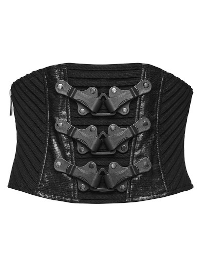 Punk Rave Black Gothic Punk Techwear Corset Waistband for Men