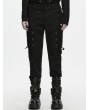 Punk Rave Black Gothic Techwear Denim Trousers for Men