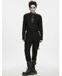 Punk Rave Black Gothic Techwear Denim Trousers for Men